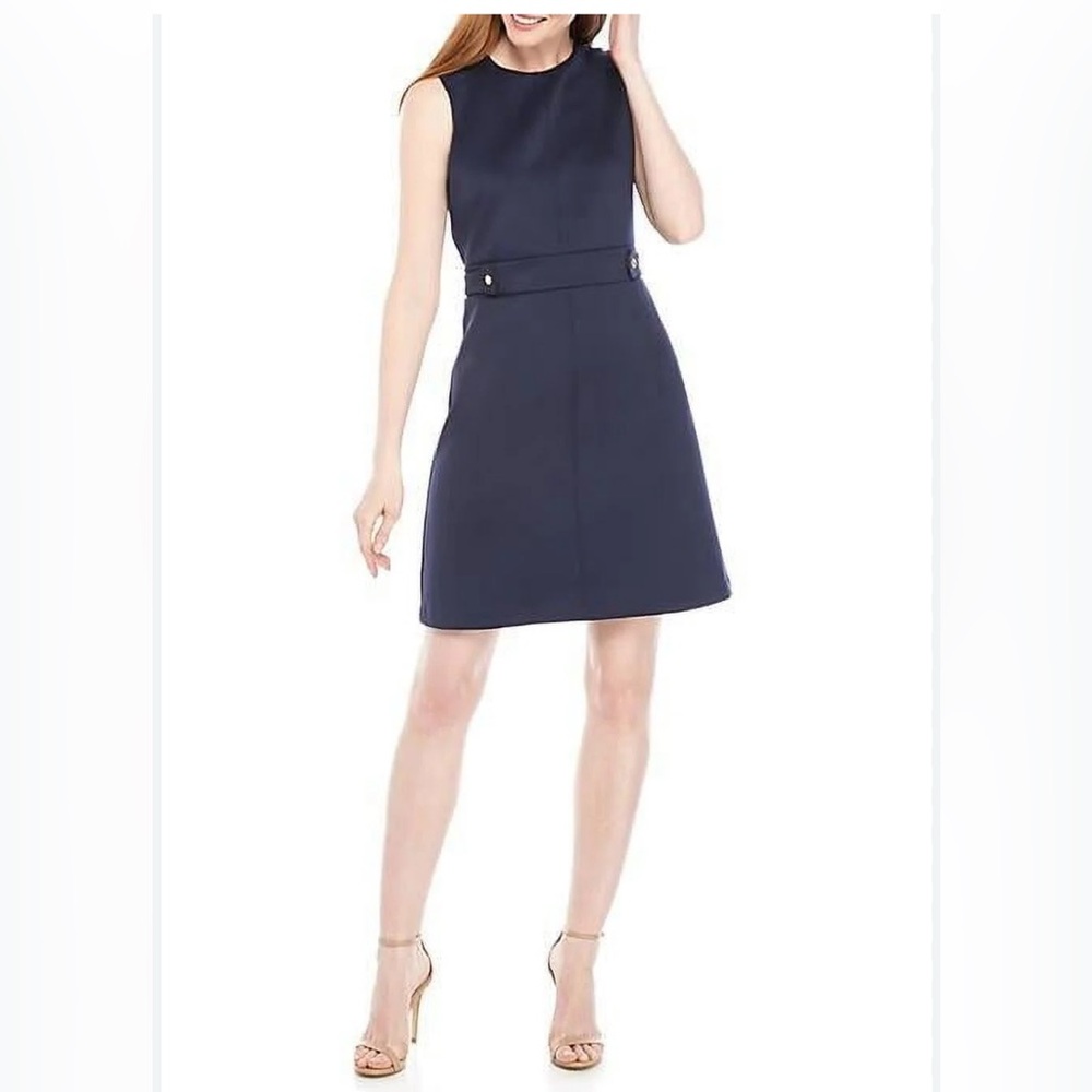 Michael Kors Navy Sleeveless V-neck Aline Dress size XL NWOT